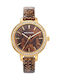 Mark Maddox Animal Print Watch with Leather Strap