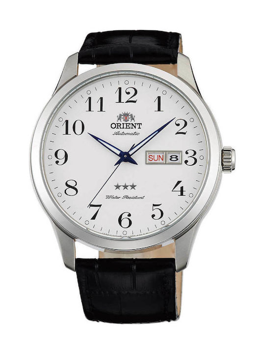 Orient Ρολόι Μπαταρίας με Δερμάτινο Λουράκι σε Μαύρο χρώμα