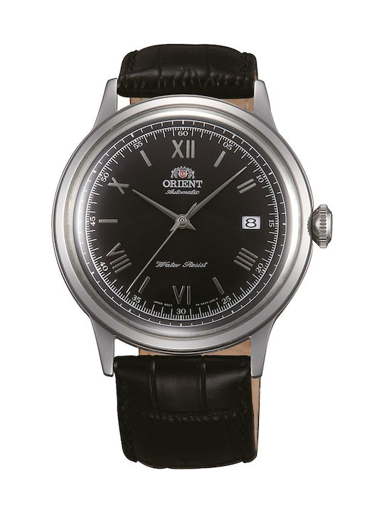 Orient Ρολόι με Δερμάτινο Λουράκι σε Μαύρο χρώμα