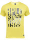 Essential Palm Herrenblusen Sportlich Kurzarm T-Shirt Gelbe