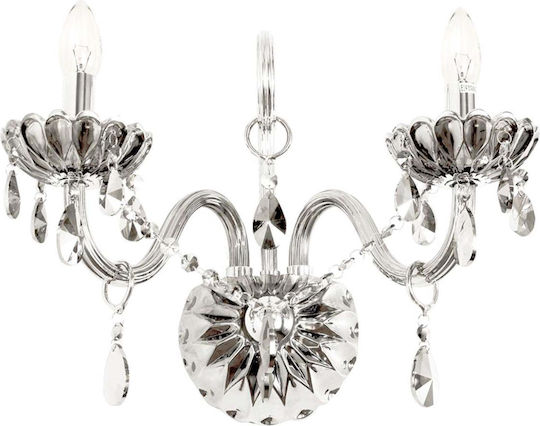 Inlight 43391-2 Transparent Vintage Lamp Wall with Socket E14 Clear 35x35cm