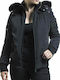 Lonsdale Ulwell Women's Short Lifestyle Jacket for Winter with Hood Black