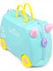 Trunki Una Unicorn Παιδική Βαλίτσα Ταξιδίου Καμπίνας Σκληρή Πράσινη με 4 Ρόδες Ύψους 31εκ.