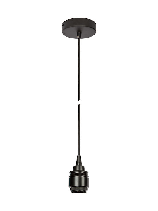 VK Lighting VK/03050/B Μοντέρνο Κρεμαστό Φωτιστικό Μονόφωτο με Ντουί E27 σε Μαύρο Χρώμα