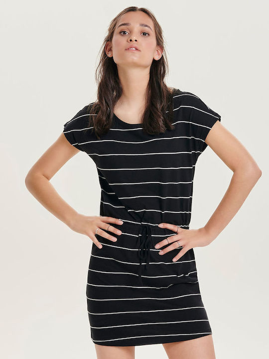 Only May Sommer Mini Kleid Black Stripes