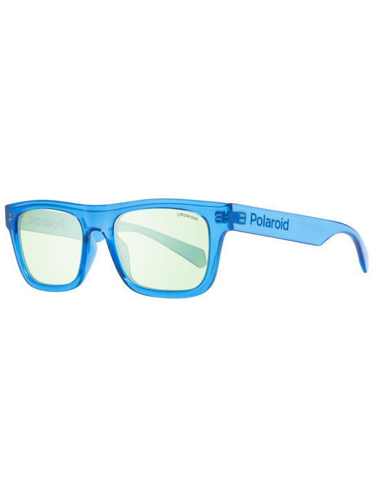 Polaroid Sunglasses with Blue Plastic Frame and Green Polarized Lens PLD6050/S PJP/UC