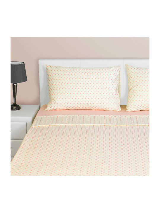 Fennel Bettbezug-Set Baumwolle Übergröße mit 2 Kissenbezügen 220x240 Comfort Punkte Rosa Rosa