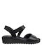 Ragazza Anatomic Women's Leather Ankle Strap Platforms Black -01