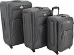 Ankor Travel Suitcases Fabric Gray Maximum Height 71cm with 2 Wheels Set of 3pcs