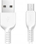 Hoco Regular USB 2.0 to micro USB Cable Λευκό 1m (X20 Flash)