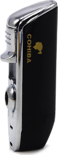 Cohiba Αναπτήρας Flamme Winddicht mit Jet-Flamme in Schwarz Farbe
