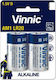 Vinnic Αλκαλικές Μπαταρίες D 1.5V 2τμχ