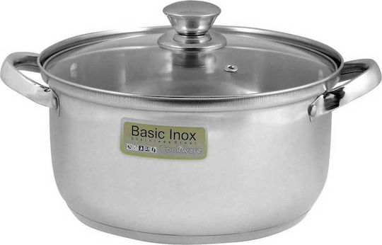 Venus Basic Inox Βαθιά Ανοξείδωτη Κατσαρόλα 3.6lt / 22cm