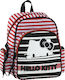 Graffiti Hello Kitty Hidden Stripes School Bag Backpack Kindergarten Multicolour with Water bottle holder