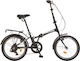 Orient Easy 20" 2020 Μαύρο Σπαστό Ποδήλατο Πόλης με 6 Ταχύτητες