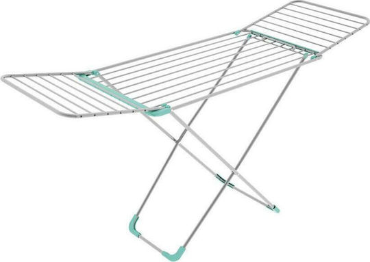 Metaltex Capri Metallic Folding Floor Clothes Drying Rack with Hanging Length 20m