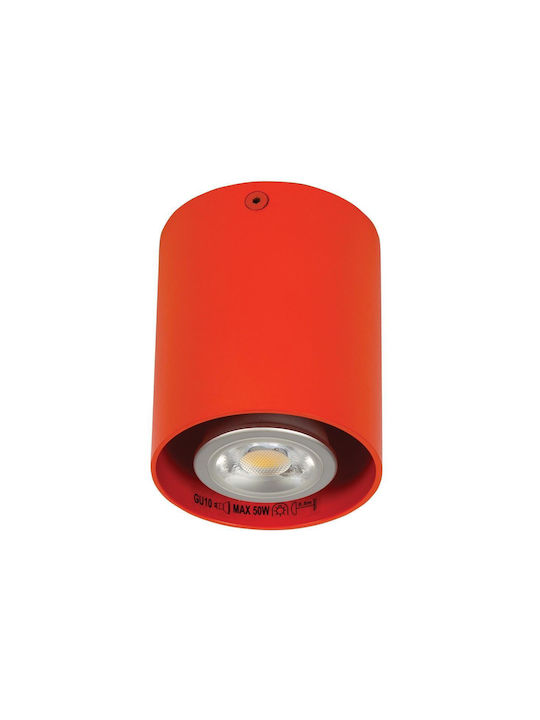 VK Lighting Μονό Σποτ με Ντουί GU10 σε Πορτοκαλί Χρώμα