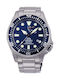 Orient Ανδρικό Ρολόι 43mm Αυτόματο με Ασημί Μεταλλικό Μπρασελέ