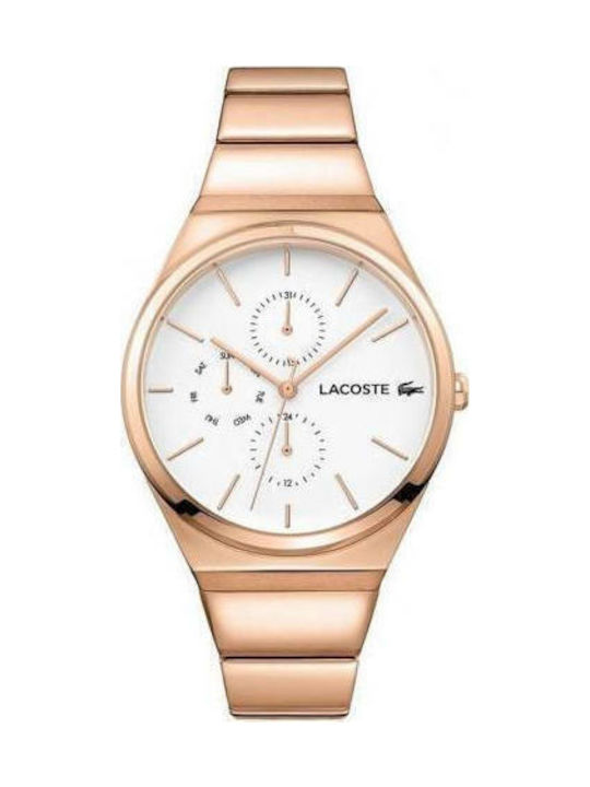 Lacoste Дамски Часовник 38мм Кварцов с Розово Злато Метална Верижка