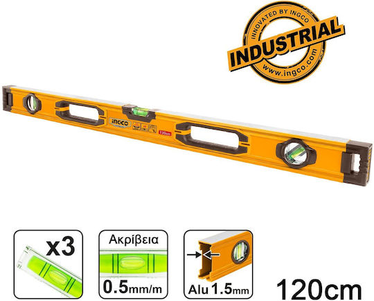 Ingco HSL08120 Αλφάδι Αλουμινίου 120εκ. με 3 Μάτια