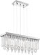 Eglo Calaonda Pendant Chandelier with Crystals for 7 Bulbs G9 Silver