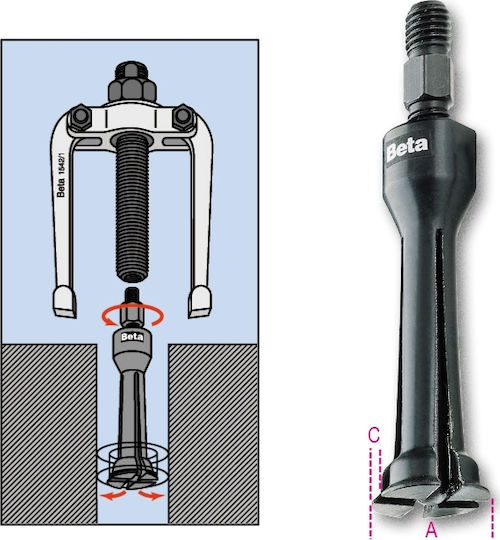 Beta Internal Two-Leg Puller for Bearings 1544/4 Puller for Bearings 25mm