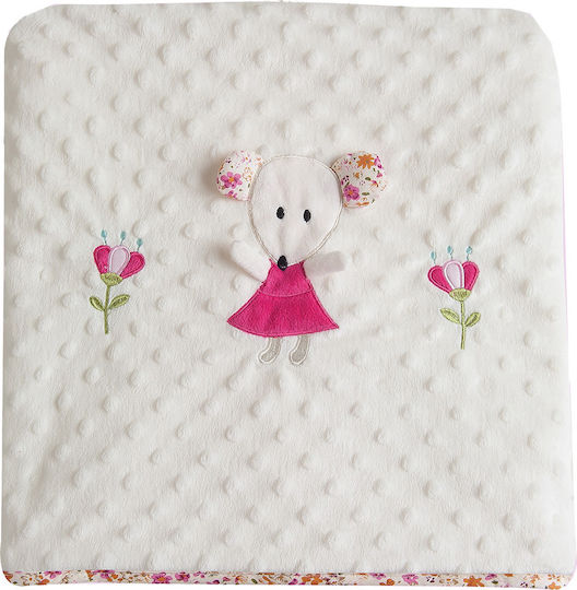 Das Home Pătură Pătuț Embroidery 6275 Fleece Albă 110x150cm
