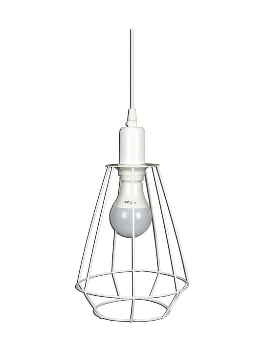 VK Lighting VK/0305 Pendant Light Single-Light Grid for Socket E27 White