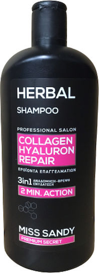 Miss Sandy Herbal Collagen Ηyaluron Repair Σαμπουάν Αναδόμησης/Θρέψης & Ενυδάτωσης για Όλους τους Τύπους Μαλλιών 750ml