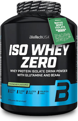 Biotech USA Iso Whey Zero With Glutamine & BCAAs Πρωτεΐνη Ορού Γάλακτος Χωρίς Γλουτένη & Λακτόζη με Γεύση Pistachio 2.27kg