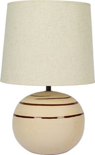 VK Lighting Keramik Tischlampe für Fassung E27 mit Beige Schirm und Basis VK Lighting Keramik Tischlampe für Fassung E27 mit Beige Schirm und Basis
