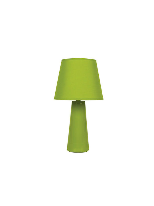 VK Lighting Ceramic Table Lamp for Socket E14 with Green Shade and Base
