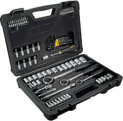 Stanley Ratschengröße mit Steckschlüssel-Sets 1/2" & 1/4" & 3/8" 80 Stück