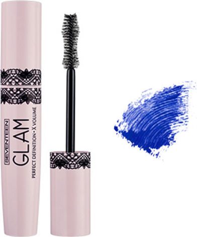 Seventeen Glam Mascara pentru Volum & Curling 04 Albastru 13ml
