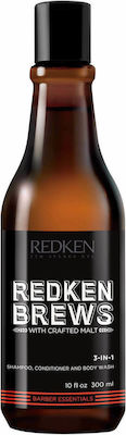 Redken Brews 3 In 1 Βath Wash for Men for Body & Hair 300ml