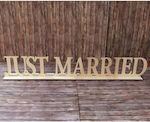 WOODEN SIGN JUST MARRIED 70X11CM