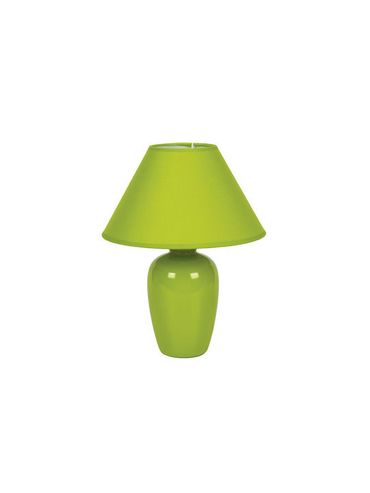 VK Lighting VK/1305/G Ceramic Table Lamp for Socket E14 with Green Shade and Base