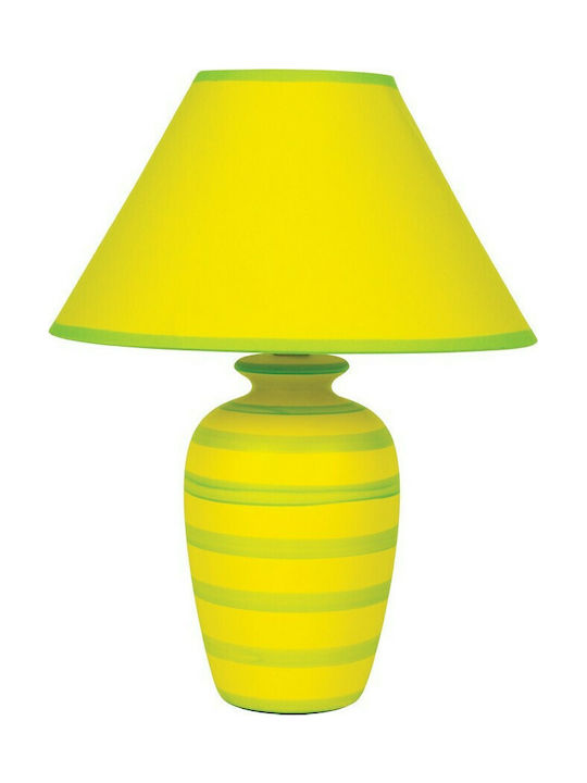 VK Lighting VK/1305/C Πορτατίφ για Ντουί E14 με Κίτρινο Καπέλο και Κίτρινη Βάση