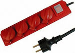 Πολύπριζο Βιομηχανικό G04MPK 1.5m 4-Outlet Power Strip 1.5m Red