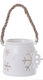 Inart Christmas Ceramic White Lantern 11x11cm