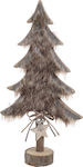 Inart Christmas Decorative Wood Tree 39.5cm Brown