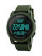 Skmei Digital Watch Battery with Rubber Strap Green