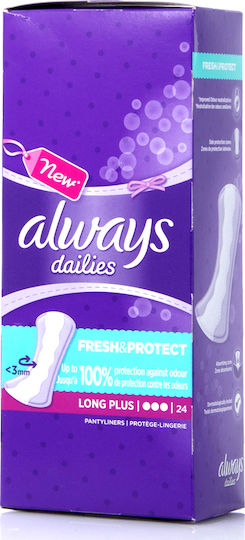 Always Dailies Fresh & Protect Long Plus Panty Liners for Heavy Flow 3 Drops 24pcs