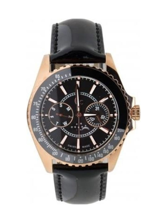 Guess Watch with Leather Strap Black I41006M2