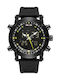 Weide Men's Watch 48mm Battery with Black Rubber Strap