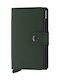 Secrid Miniwallet Matte Δερμάτινο Ανδρικό Πορτοφόλι Καρτών με RFID και Μηχανισμό Slide Πράσινο / Μαύρο