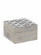 Inart Wooden Decorative Box Rhombuses White/Black 10x10x7.5cm
