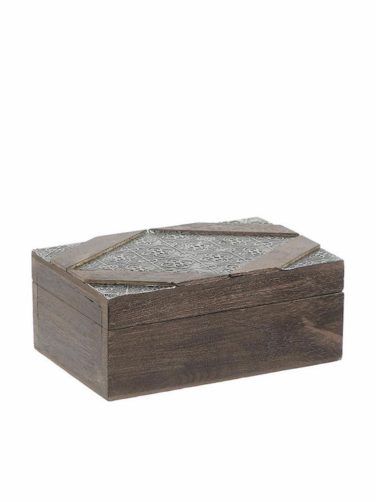 Inart Cutie Decorativă Lemn Cafea 15x10x6cm