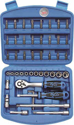 BGS Technic BGS-2144 Set Cheie Tubulare și Chei Cu Clichet 1/4" 46 Bucăți
