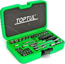 Toptul GCAI4102 Ratchet with Socket Set 1\4" 41 Pieces Toptul GCAI4102 Ratchet with Socket Set 1\4" 41 Pieces